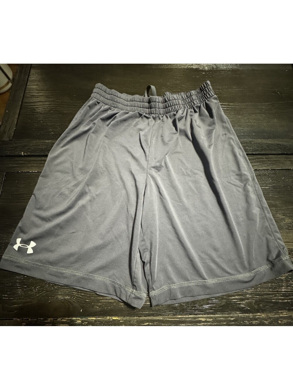 Under Armour Boys YLG HeatGear Gray Loose Athletic Shorts Youth Large 8”
